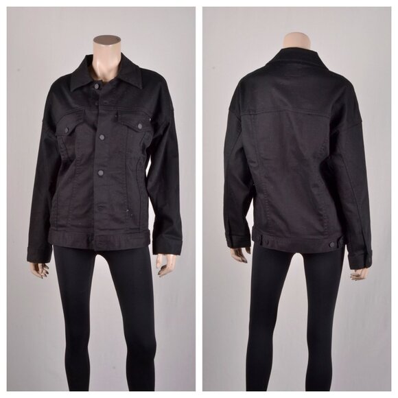 AG Jeans Longline Denim Jacket Super Black - Picture 4 of 4
